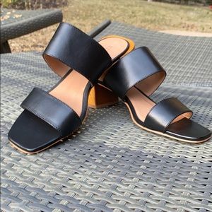 NWOT.  Bernardo Black Leather Sandals